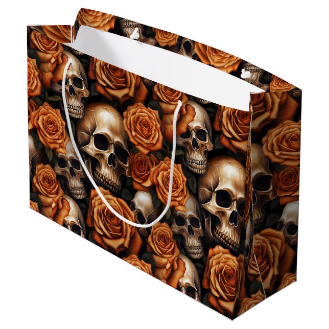 Sacola Para Presentes Grande A Design 9 da Série Skull e Rosa (Verso inclinado)