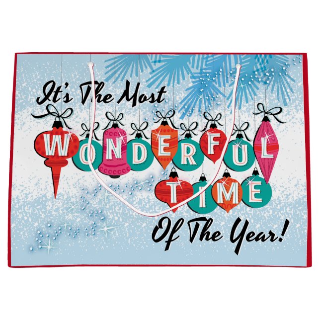 Sacola Para Presentes Grande A Época Mais Maravilhosa Do Ano Gift Bag (Frente)