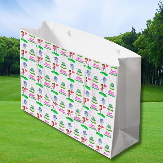 Sacola Para Presentes Grande A Garota Bibi Bonita De Aniversário Ficou De Anive (Criador carregado)