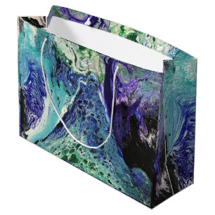 Sacola Para Presentes Grande A Laguna nº 1 pintura em azul, branco, branco