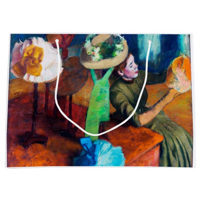 Sacola Para Presentes Grande A Loja de Chapéus, Edgar Degas (Frente)