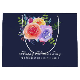 Sacola Para Presentes Grande A melhor mãe nos Rosas do Dia de as mães do Mundo