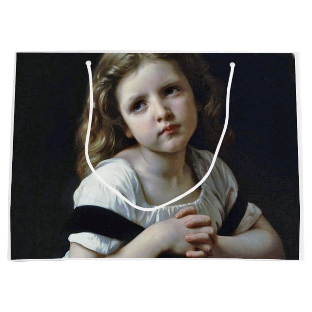 Sacola Para Presentes Grande A Oração, Bouguereau (Frente)