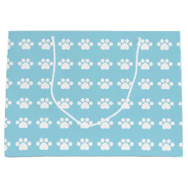 Sacola Para Presentes Grande A pata é impressa em fundo azul