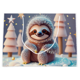 Sacola Para Presentes Grande A Terra das Maravilhas de inverno de Snowy Sloth