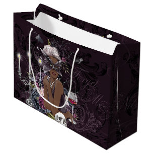 Sacola Para Presentes Grande A Vampiress Pele Escura Glam Escura Moody Gótica