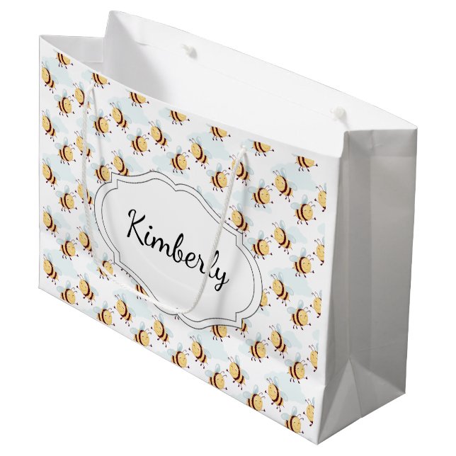 Sacola Para Presentes Grande Abeja Personalizada Bumble Bee (Frente inclinada)