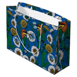 Sacola Para Presentes Grande Abelhas comem em azul