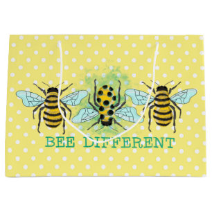 Sacola Para Presentes Grande Abelhas de Bumble Diferente Trio