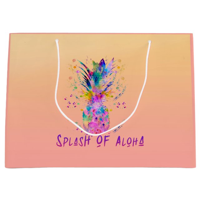 Sacola Para Presentes Grande Abertura de Aloha (Frente)