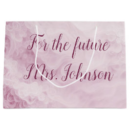 Sacola Para Presentes Grande Abstrato de Casamento Rosa Floral