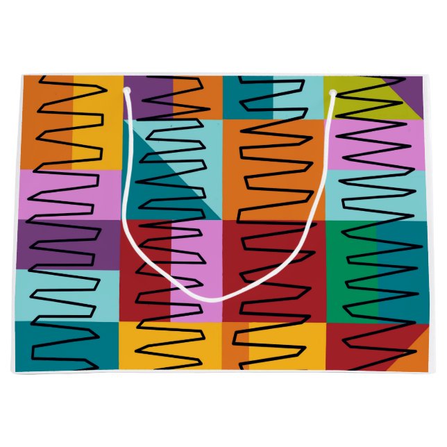 Sacola Para Presentes Grande Abstrato, designs coloridos (Frente)