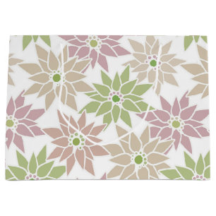 Sacola Para Presentes Grande Abstrato floral flores românticas desenho animado