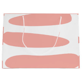 Sacola Para Presentes Grande Abstrato Rosa e Branco