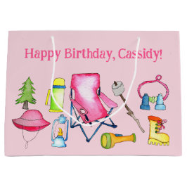 Sacola Para Presentes Grande Acampamento de Menina Considerado Personalizado