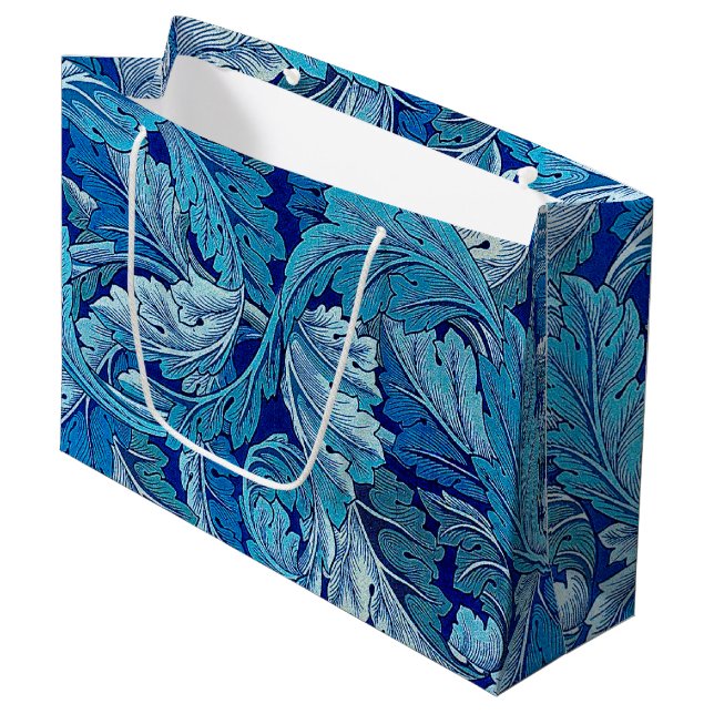 Sacola Para Presentes Grande Acanthus Blue, William Morris Large Gift Bag (Frente inclinada)