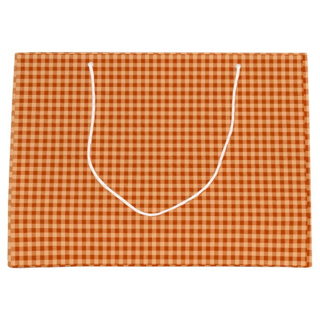 Sacola Para Presentes Grande Ação de Graças de Autumn Gingham (Frente)