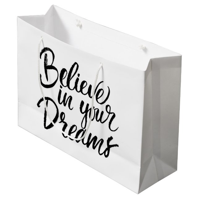 Sacola Para Presentes Grande Acredite em seus sonhos (Frente inclinada)