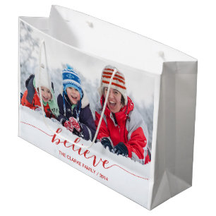 Sacola Para Presentes Grande Acredite simplesmente cartões de natal