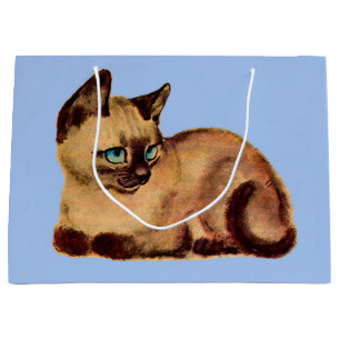 Sacola Para Presentes Grande adorável impressão de gatinho siamês