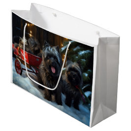 Sacola Para Presentes Grande Affenpinscher Snowy Sleigh Passeia Decência de Nat
