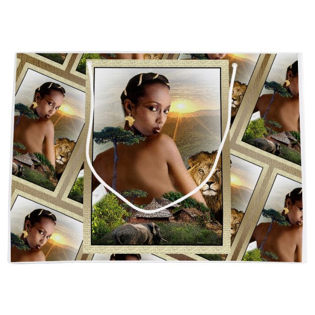 Sacola Para Presentes Grande África (Frente)