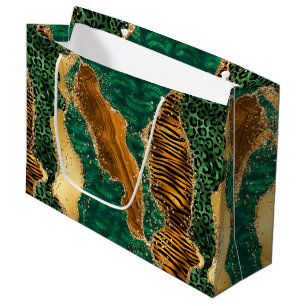 Sacola Para Presentes Grande Ágata de Selva   Estampa de Animal Luxuoso Selvage