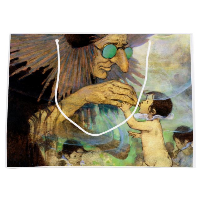 Sacola Para Presentes Grande Água Bebê e Fada, Jessie Willcox Smith (Frente)