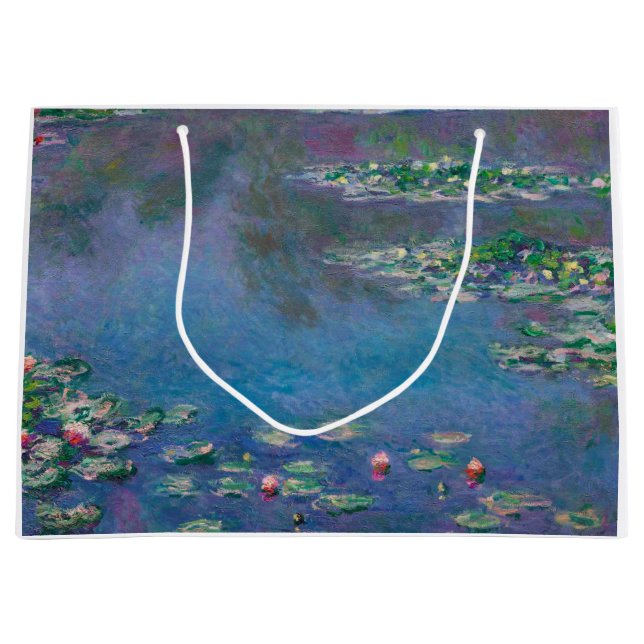 Sacola Para Presentes Grande Água Lily Pond, Monet (Frente)