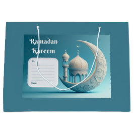 Sacola Para Presentes Grande Água Macia Mesquita Ramadan Serenidade
