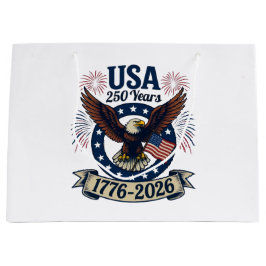 Sacola Para Presentes Grande Águia Americana Patriótica 250 Anos 1776-2026