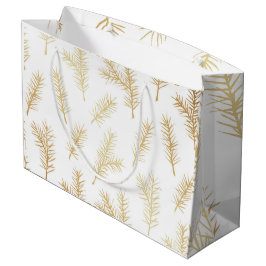 SACOLA PARA PRESENTES GRANDE AGULHAS DE PINHEIRO EM SACOS DE PRESEN TES DOURADO