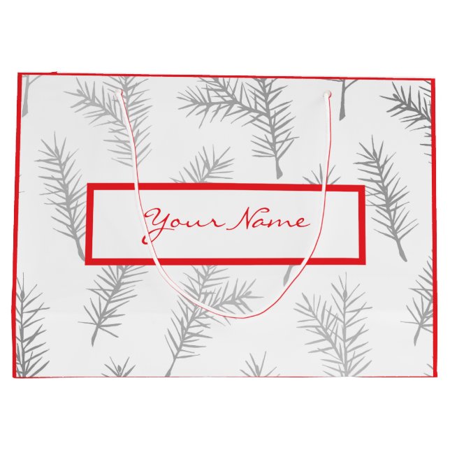 SACOLA PARA PRESENTES GRANDE AGULHAS DO SACO DE PRESENTE DE FERIADO PERSONALIZÁ (Verso)