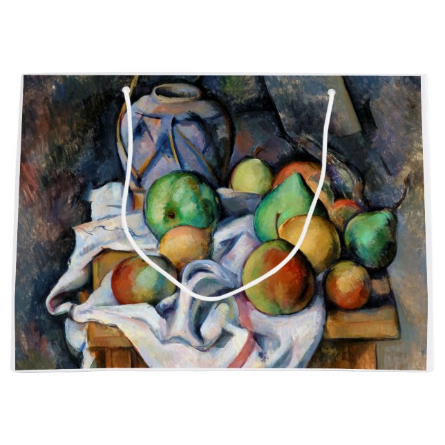 Sacola Para Presentes Grande Ainda com Frutas, Paul Cezanne (Frente)