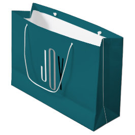 Sacola Para Presentes Grande Alegria Natal Verde Água Cinza Branco Preto Modern