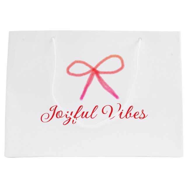 Sacola Para Presentes Grande Alegria vibes natal ARCO RED nome da família de fe (Frente)
