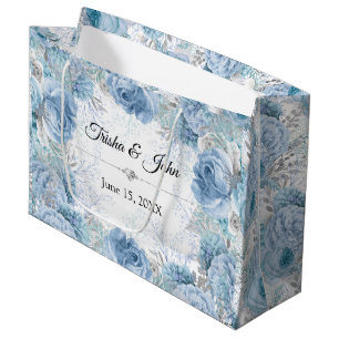 Sacola Para Presentes Grande Algo coleção azul do casamento