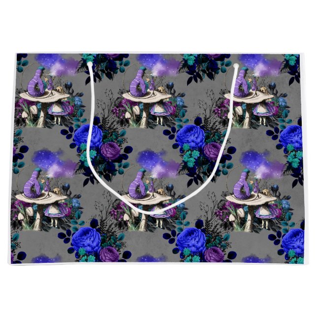 Sacola Para Presentes Grande Alice no País das Maravilhas com a Lagarta (Frente)