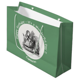 Sacola Para Presentes Grande Alice no Partido das Maravilhas - Alice e o Kitten