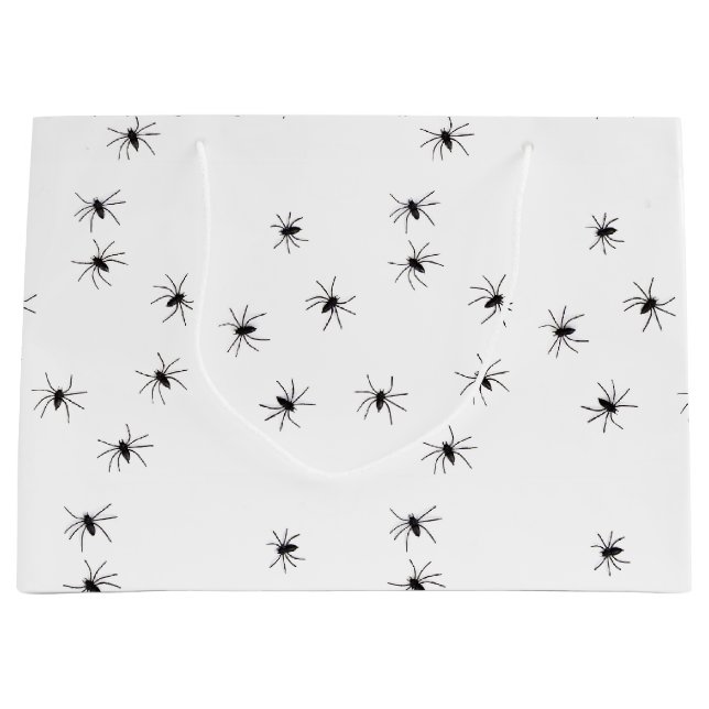 Sacola Para Presentes Grande Allover Spiders Halloween (Frente)