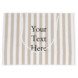 Sacola Para Presentes Grande Almond & White Stripes 