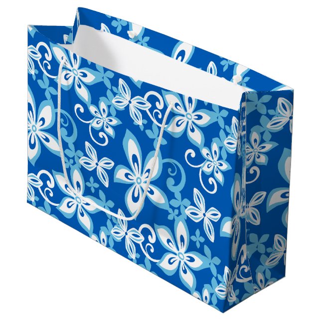 Sacola Para Presentes Grande ALOHA HAWAII (AZUL x 2) (Frente inclinada)