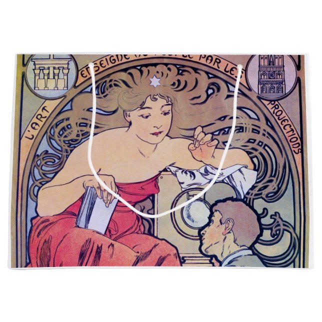 Sacola Para Presentes Grande Alphonse Mucha (Frente)