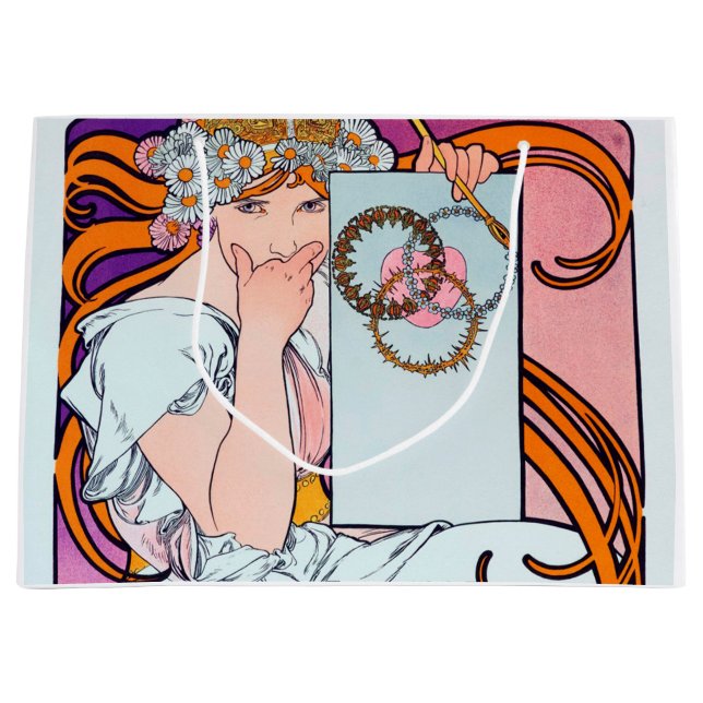 Sacola Para Presentes Grande Alphonse Mucha (Frente)