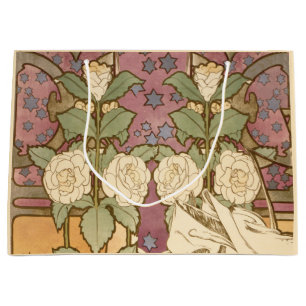 Sacola Para Presentes Grande Alphonse Mucha Estrelas Elegantes Art Nouveau Camé