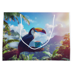 SACOLA PARA PRESENTES GRANDE AMANTE DE CACAU - TOUCAN