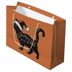 Sacola Para Presentes Grande Amante de Gato Fofo Presente de Natal para Mãe de