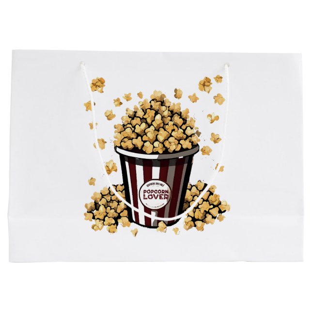 Sacola Para Presentes Grande Amante de Pipoca (Verso)