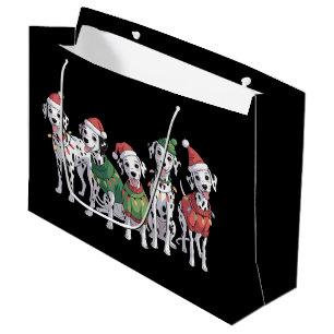 Sacola Para Presentes Grande Amante do Natal do Cão Dálmata Mãe do Cão de Natal
