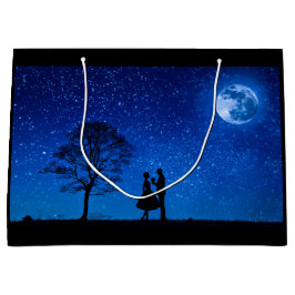 Sacola Para Presentes Grande Amantes sob lua de cheio